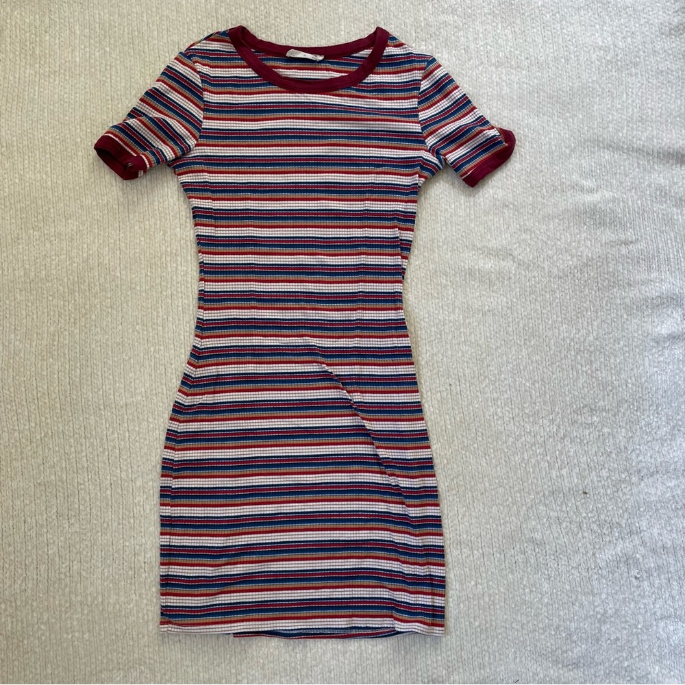 Striped Short Sleeve Dress
